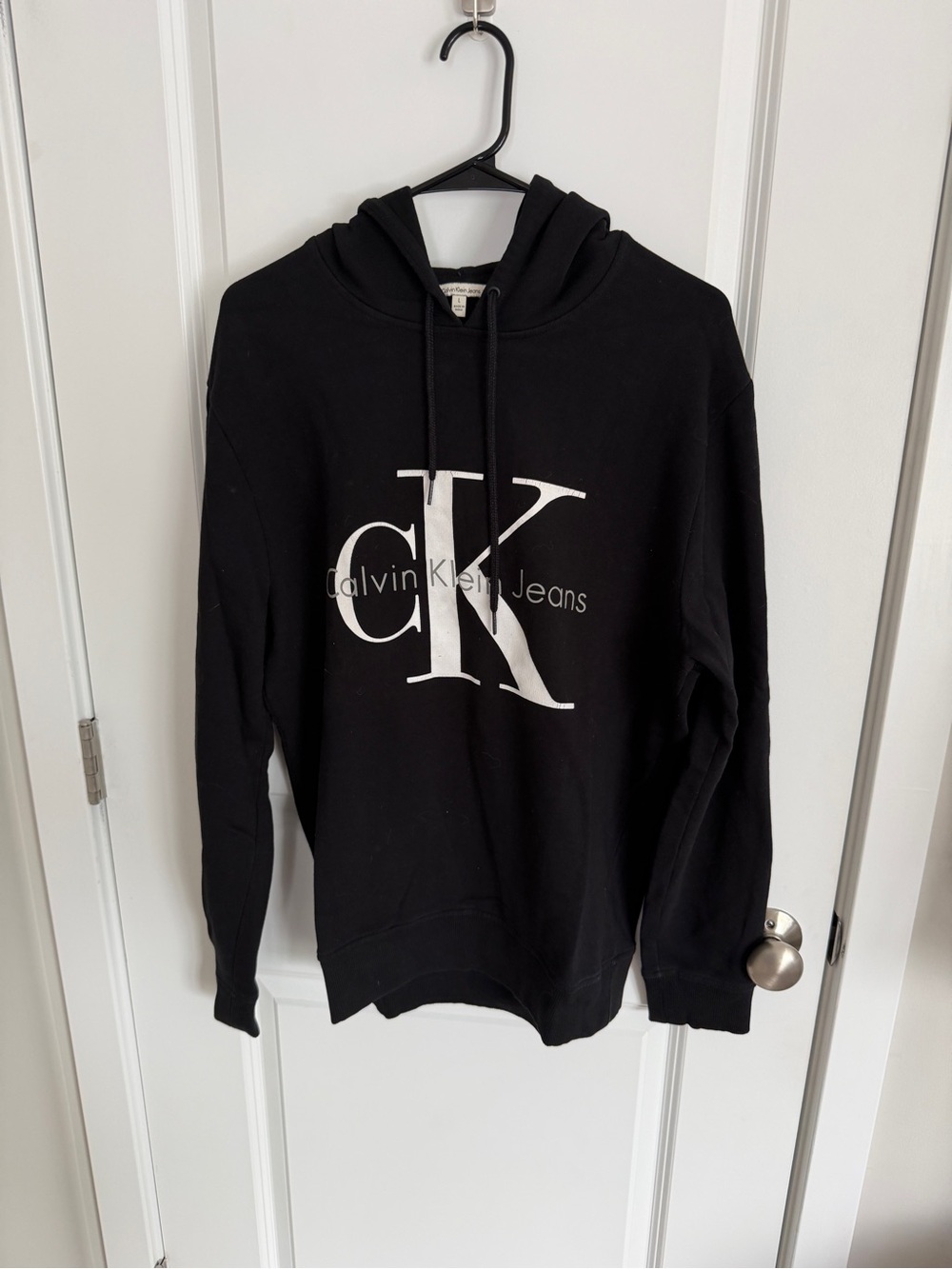 Calvin Klein Jeans Black Logo Drawstring Hoodie